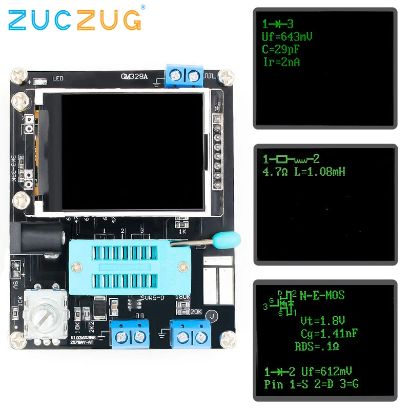 

LCD GM328A Transistor Tester Diode Capacitance ESR Voltage Frequency Meter PWM Square Wave Signal Generator electronic kits