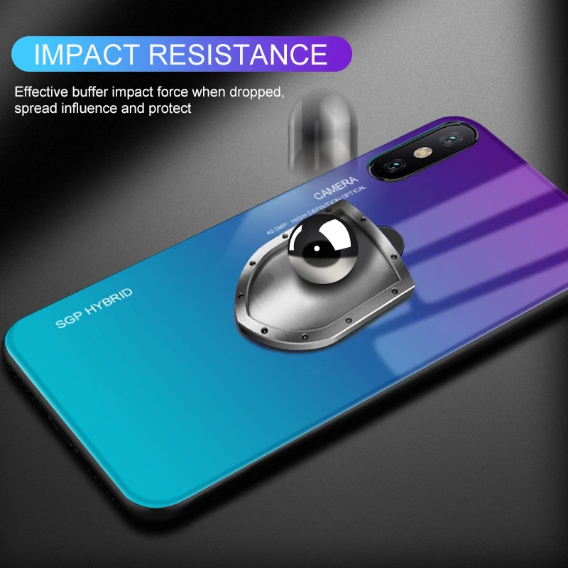 Gradient Tempered Glass Case For Pocophone F1 Case Back Cover For Xiaomi Poco F1 Poco Phone 4