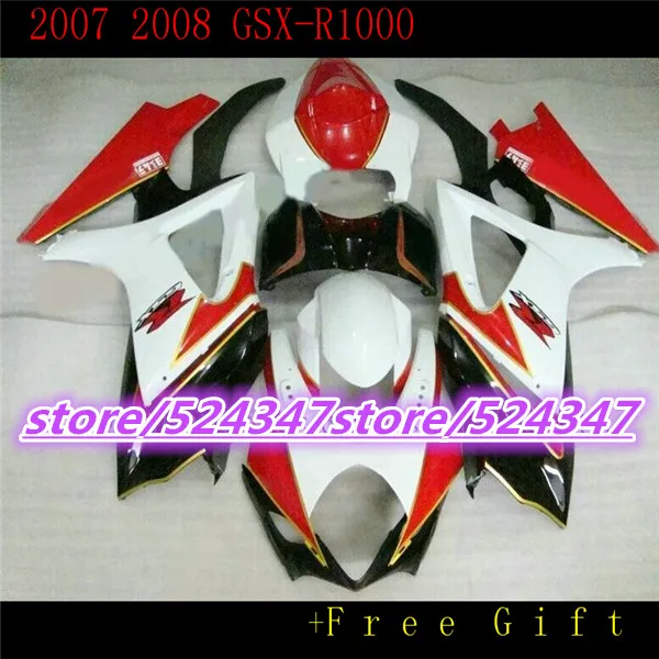 

Custom motorcycle three free package GSX R1000 K7 0708 GSX R1000 K7 white bright red color is black barca first fairing sections
