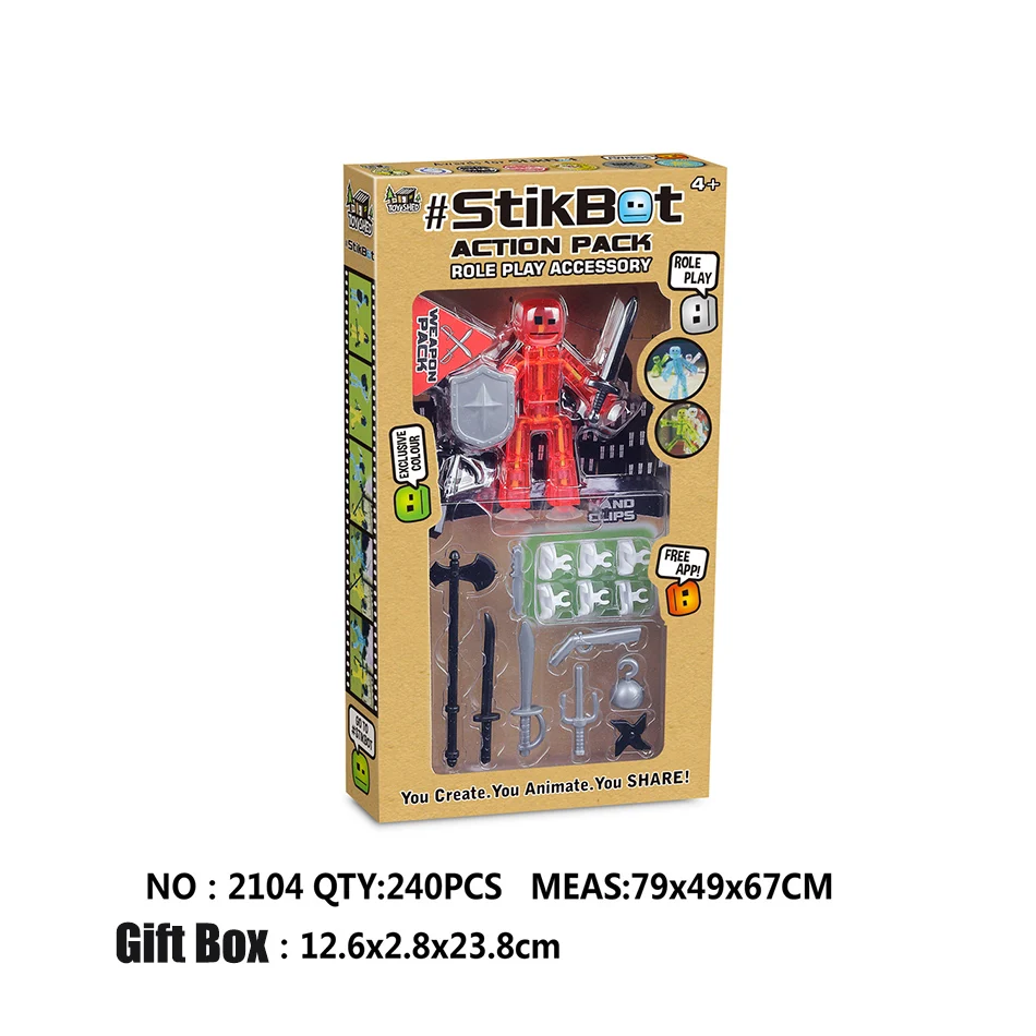 

StikBot Action Pack Role Play Accessory StikBot Dolls with Sucker Hair Styling Weapon Toys Studio New Year Interesting Gift Toys