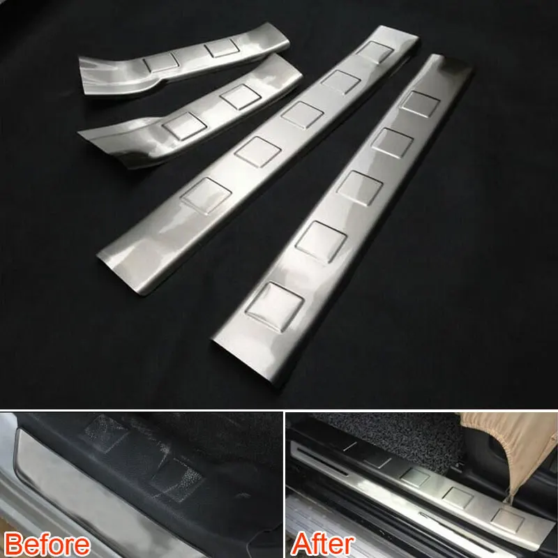 4x Door Sill Entry Scuff Plate Guard Cover Thresholds Pad Tread Plate