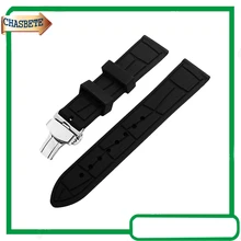 Silicone Rubber Watch Band for Fossil Watchband 20mm 22mm 24mm Men Women Resin Strap Belt Wrist Loop Bracelet Black + Tool + Pin