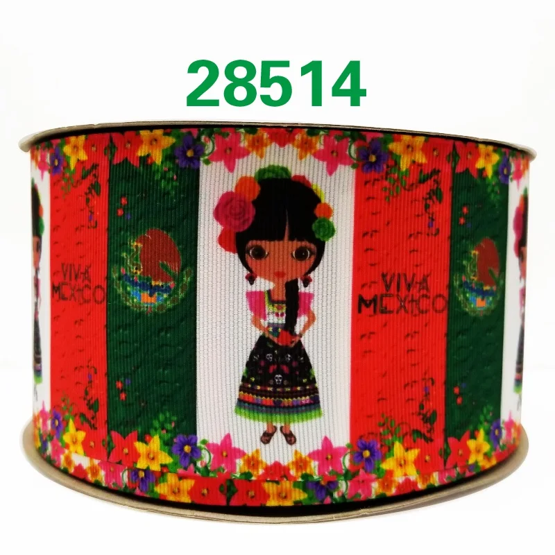 28514 50 ярдов мультфильм напечатанный grosgrain ленты 28515 - Цвет: 28514