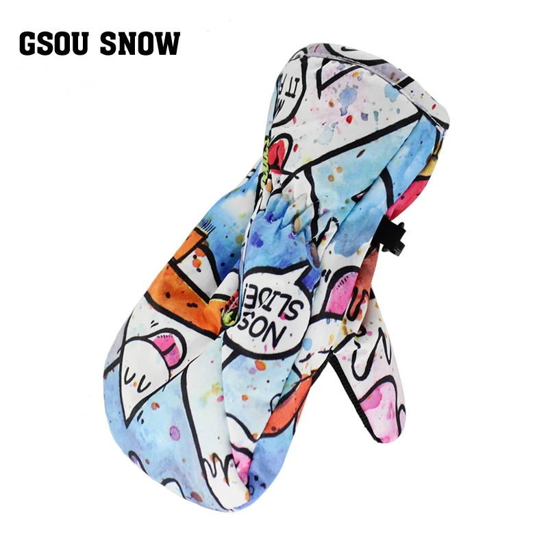 Новые зимние лыжные перчатки Детский сноуборд перчатки для девочек и мальчиков водонепроницаемые теплые, без пальцев водонепроницаемые перчатки для детей