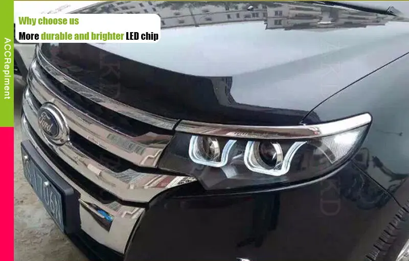 Автомобиль Стайлинг для Ford EDGE фары EDGE LIMITED светодиодный фар DRL Объектив Двойной Луч H7 Ксеноновые bi Xenon объектива