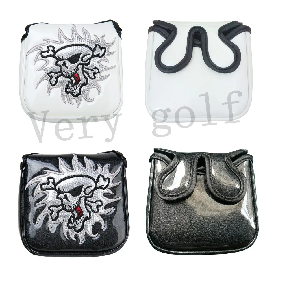 

Genuine New Fire Skull Putter Cover Square Shape Golf Club Head Cover Magnetic Closure Design