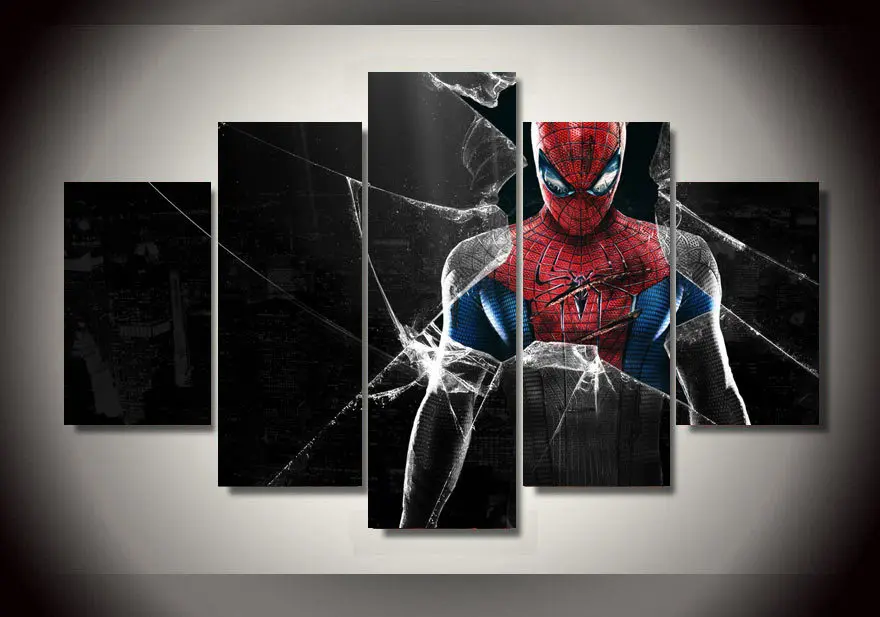 Framed Printed Movie Spider Man Group Painting room decor print poster