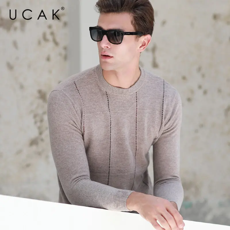 UCAK Brand Merino Woolen Sweater Men 2019 New Arrival Autumn Winter Cashmere Pullover Men O-Neck Pull Homme Plaid Sweaters U3034 UCAK Brand Merino Woolen Sweater Men 2019 New Arrival Autumn Winter Cashmere Pullover Men O-Neck Pull Homme Plaid Sweaters U3034