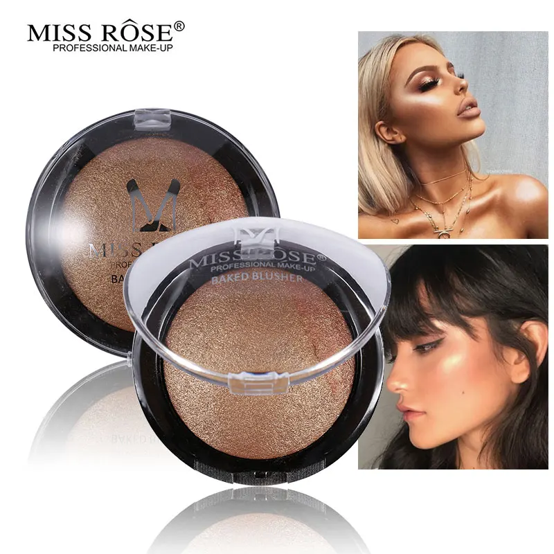 MISS ROSE beauty, Румяна для лица, запеченные для щек, цветные бронзаторы, румяна, палитра цветов, ete, гладкие косметические тени, макияж, длительное покрытие