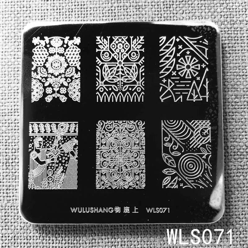 6*6 см квадратные пластины для штамповки ногтей wulushang персонаж животных шаблон для дизайна ногтей штамп штамповка шаблон и форма для ногтей трафареты