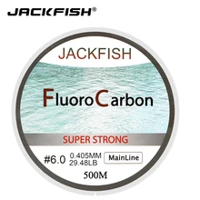 JACKFISH Лидер продаж 500 м фторуглеродная рыболовная леска 5-32LB тестовая леска из углеродного волокна 0,165-0,46 мм рыболовная леска pesca