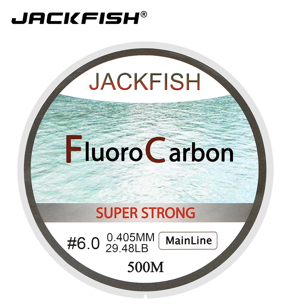 JACKFISH фторуглеродная рыболовная леска, 500 м, Тест Лески для поводка из углеродного волокна 5-32 фунта, 0,165-0,46 мм, леска для ловли нахлыстом
