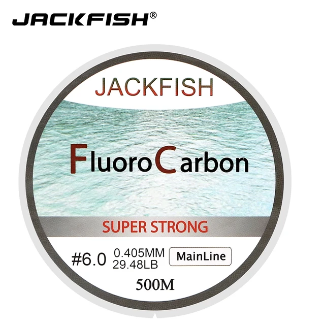 US $5.10 JACKFISH  500M Fluorocarbon Fishing Line 5-32LB test Carbon Fiber Leader Line 0.165-0.46mm fly fish