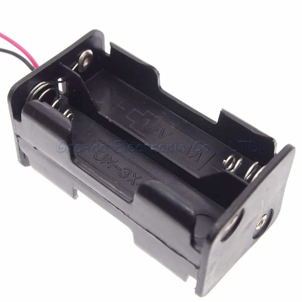 25pcs Double Layers Back to Back 4 x 1.5V AA Battery Cover 4 pack AA Battery Case Box with wire