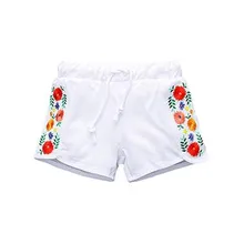 Little Maven/Новые летние брендовые Детские милые хлопковые трикотажные шорты с цветочной вышивкой для девочек, повседневные шорты с эластичной резинкой на талии