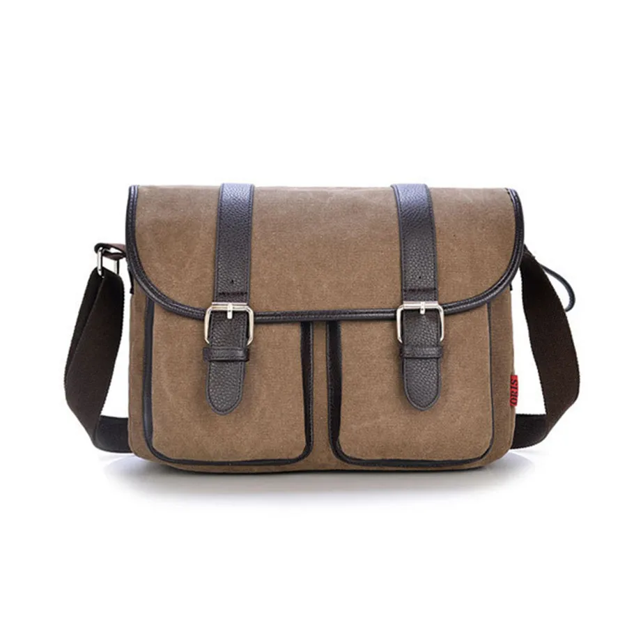 2015 Europe Style Mens Vintage Canvas Messenger Bag School Military