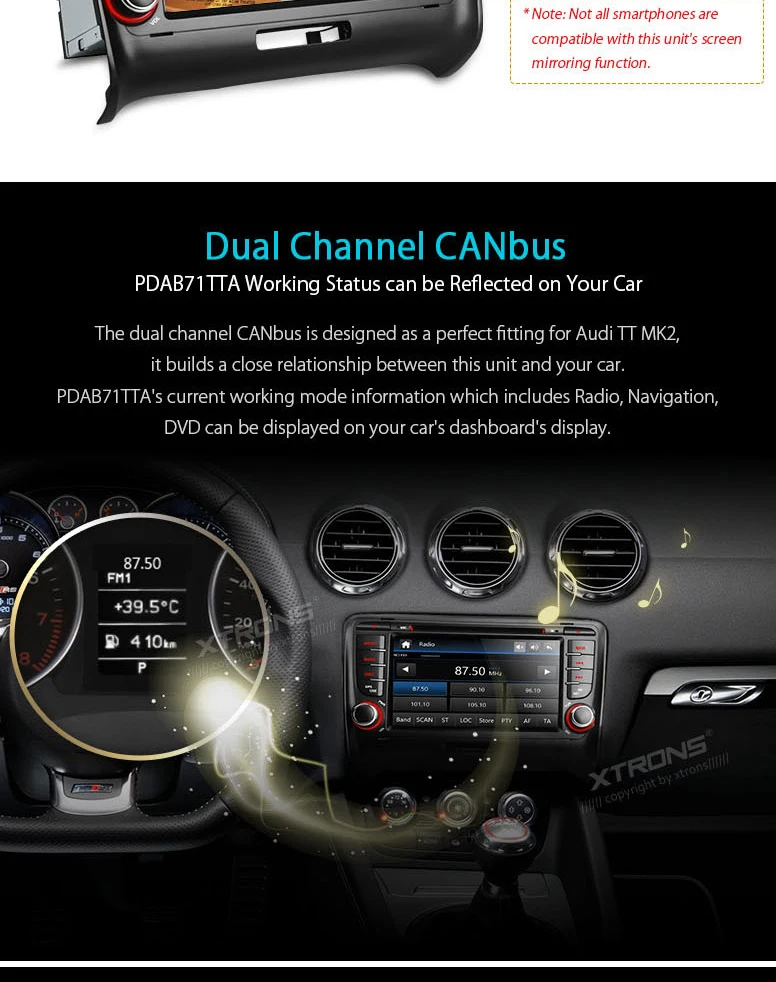 Sale 7" Special Car DVD for Audi TT MK2 (8J) 2006-2014 with Built-in Vehicle Standard DAB+ Module & Professional DAB+ Antenna 9