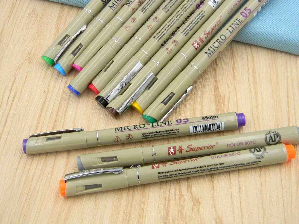 1 шт цветной рисунок Дизайн Эскиз микрон тонкой точки ручка 0,5 мм fineliner искусство маркер ручка
