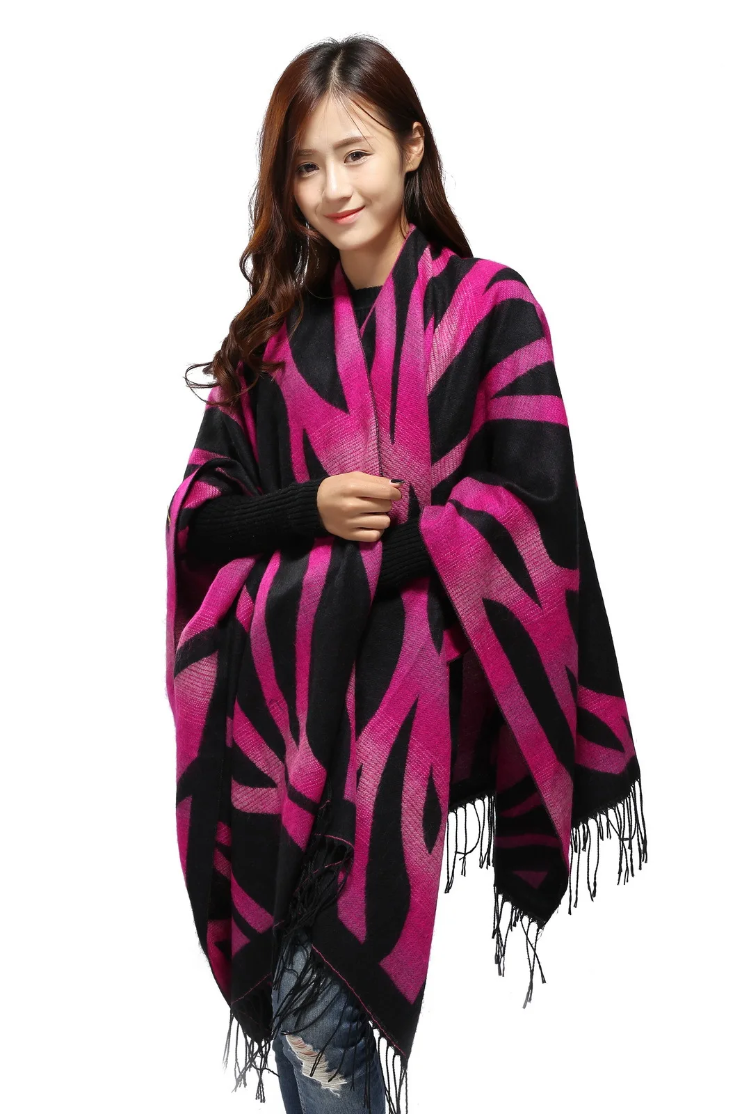 2016 Winter Scarf Knit Oversize Blanket font b Tartan b font Plaid Women Bandana Acrylic Basic