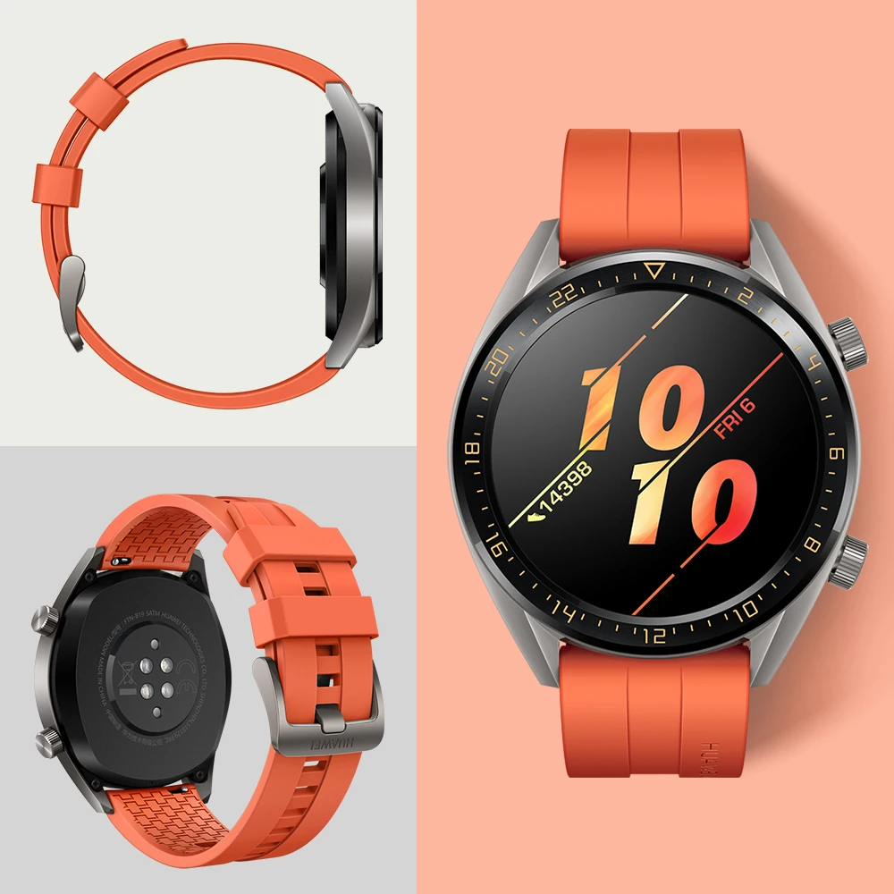 Huawei Watch GT элегантный/vigor/Спорт gps NFC 14 дней Срок службы батареи 5 атм водонепроницаемый телефонный Звонок трекер сердечного ритма Смарт-часы