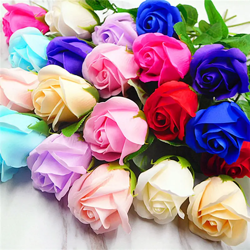 

5pcs(4cm/ one) artificial rose flower head soap flower wedding home valentine's day decoration DIY hand holding flower gift box