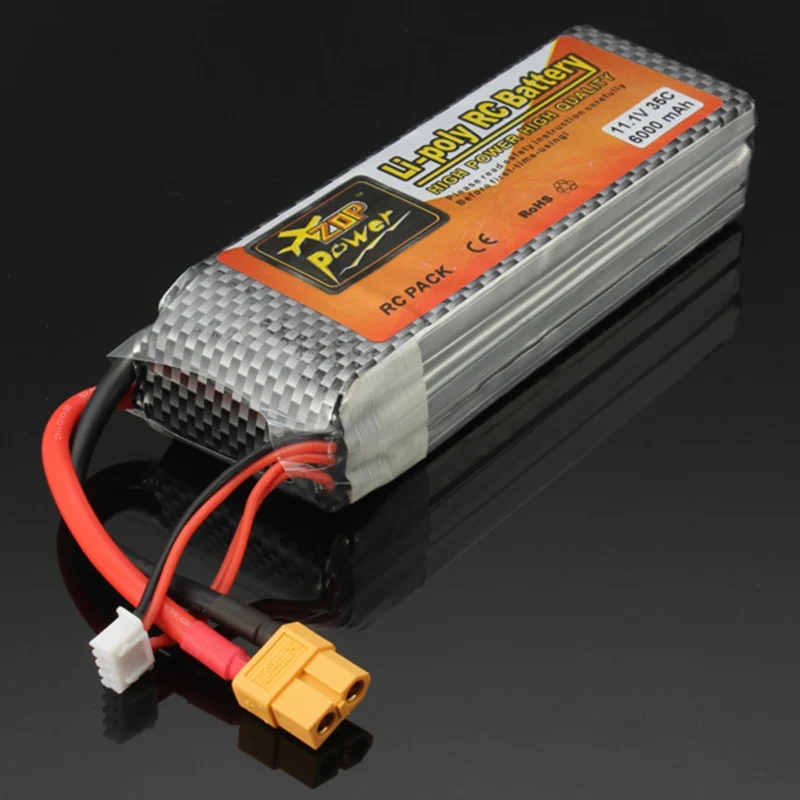 1 шт. ZOP power LiPo аккумулятор 11,1 V 6000mAh 3S 35C XT60 разъем для радиоуправляемого квадрокоптера дрона вертолета автомобиля самолета