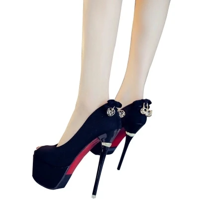 

Hate high 16cm super high heels 2019 new suede sexy nightclub stiletto female waterproof platform fish mouth shoes-1