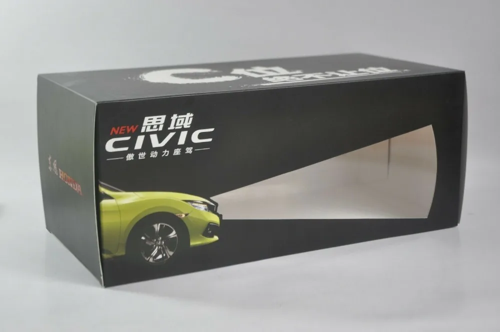 1:18 литье под давлением модель для Honda Civic MK10 желтый седан Игрушечная машина из сплава миниатюрная коллекция подарки