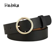 Badinka New Gold Round Metal Circle font b Belt b font Female Gold Silver Black White