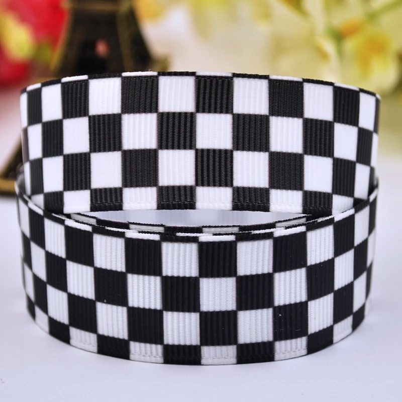 7/8'' 22mm 1&quot 25mm 1-1/2&quot 38mm 3&quot 75mm Black Lattices Printed grosgrain ribbon party decoration 10Yards X-00151 | Дом и
