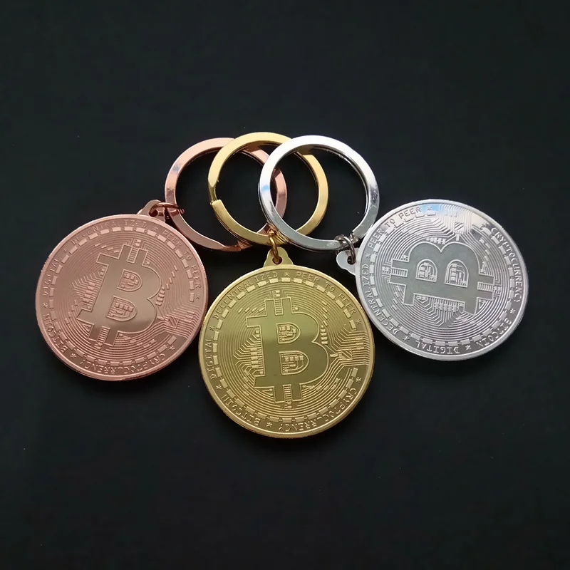 Позолоченные физические биткоины Casascius Бит монета BTC с Чехол подарок физический металл Античная имитация арт-коллекция монет BTC 1 шт