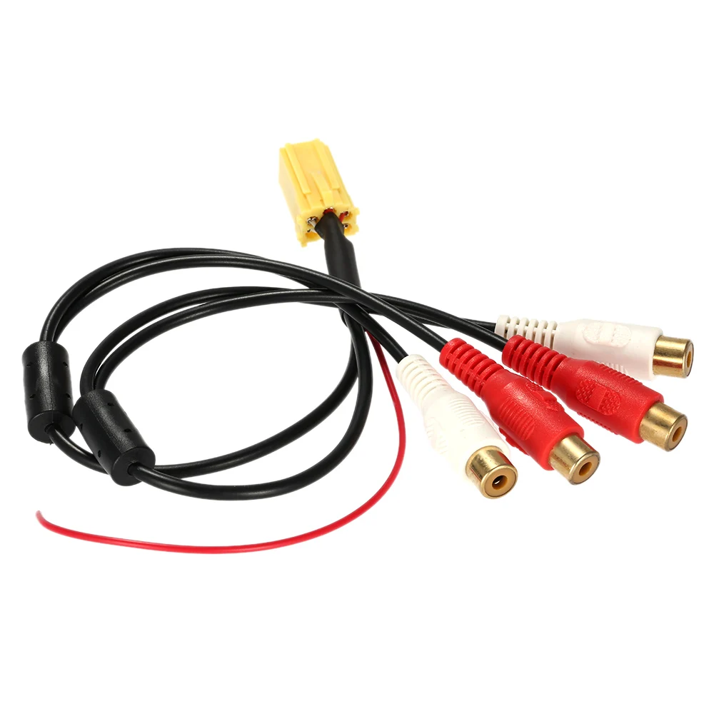KKmoon Mini 6 Pin ISO адаптер Aux Line Out 4 Chinch Kabel RCA разъем для VW Seat Skoda Blaupunkt VDO Audi Ford