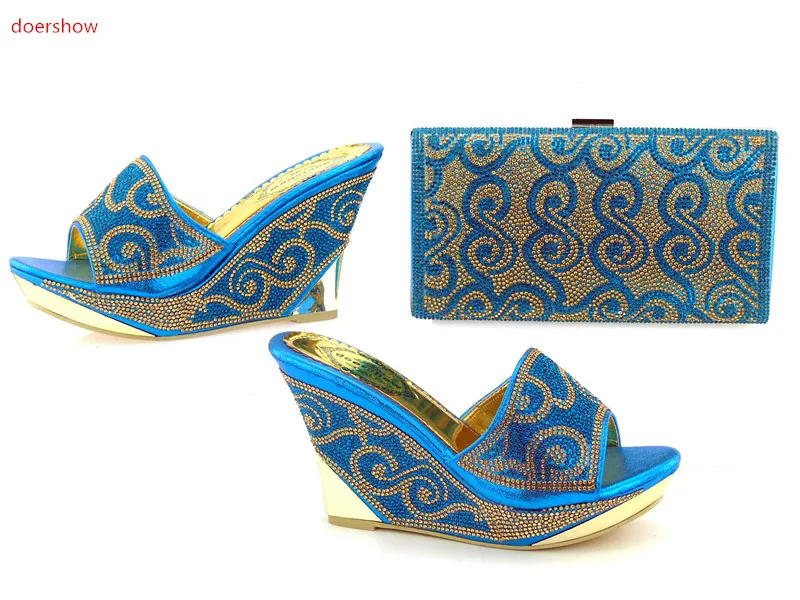 

doershow Top Quality Women Shoes African party Shoes And Bag Set For Party Summer Style Italian Shoes With Matching Bag DK1-8