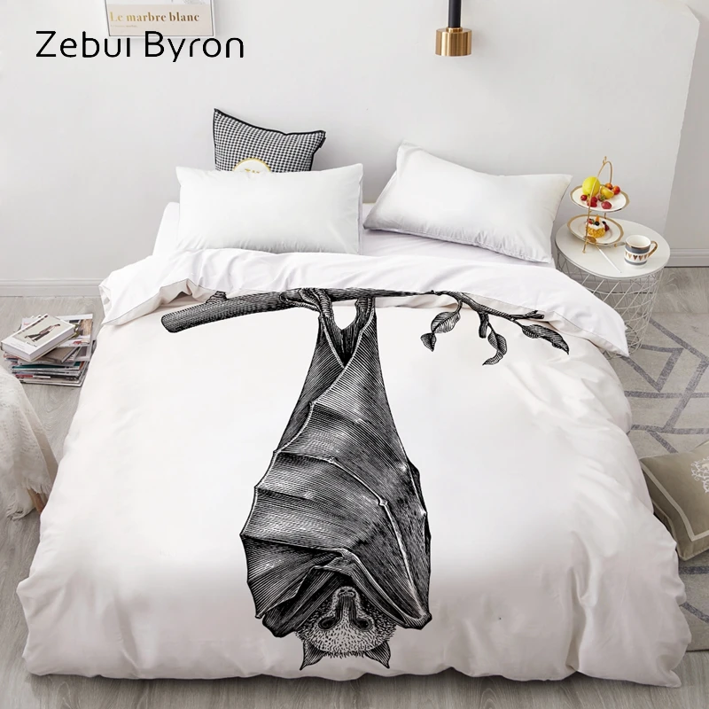 

3D Print Custom Duvet Cover,Comforter/Quilt/Blanket case 140x200/220x240/200x200,Bedding Halloween bat,drop ship