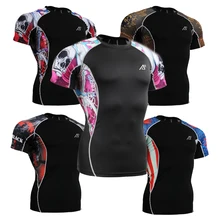 Последним Запуск Сжатия Колготки Футболку для Мужчин Дышащий Quick Dry многофункциональный Спорт Обучение Эластичные Мужчины Носят