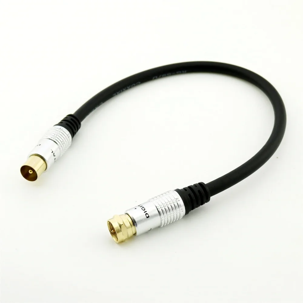 10pcs 1ft Gold 9.5mm Tv Satellite Male To Ftype Male Coaxial Antenna