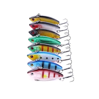 

100pcs Isca Artificial 3D Eyes Plastic VIB Fishing Lures 5cm 6G Fishing Tackle Pike Lure Fishing Wobblers