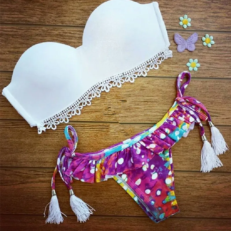 

Beach Summer Swimsuit Sexy Seaside Bikini Floral Print Party