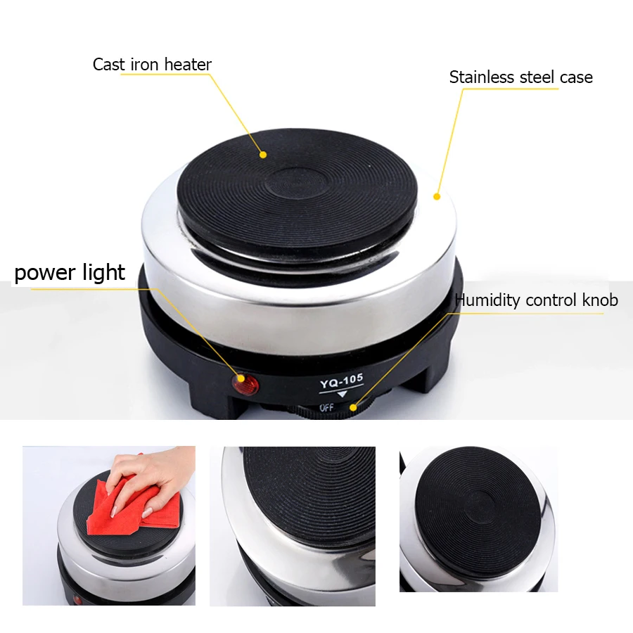 Mini Electric Stove Oven Cooker, Multifunctional Small Coffee Heater, Mocha Heating Hot Plates, Coffee Milk Machine, EU, 500W