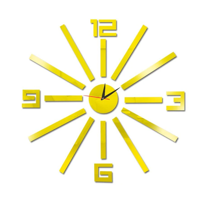  Fashion DIY Large Number Mirror Wall Sticker Big Watch Home Decor Art Clock Removable Waterproof Non-toxic Room Decor C0425#30 03