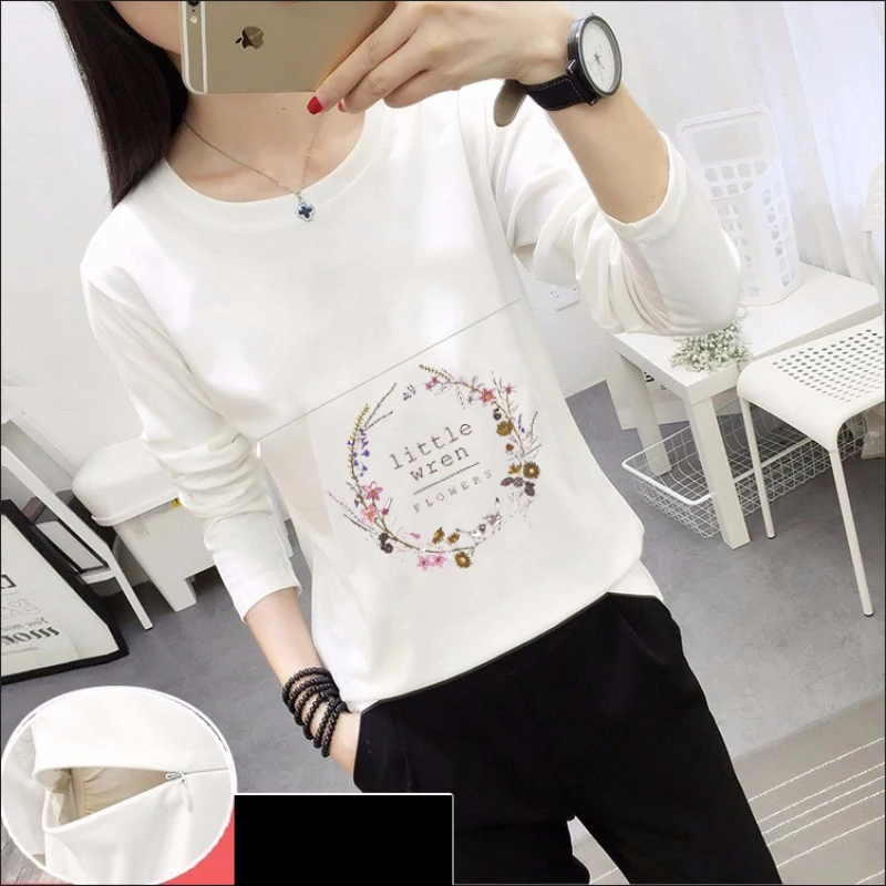 Maternity Nursing T Shirt Floral Print Breastfeeding Tops Pregnancy Casual Clothes For Pregnant 2018 Long Sleeve Fashion Top Tee