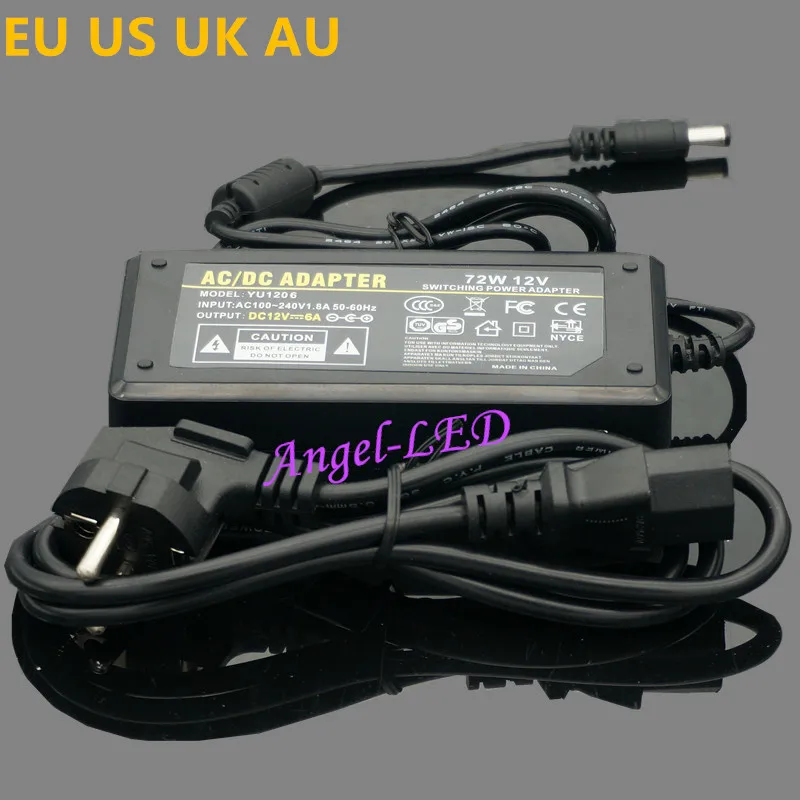 Бесплатная доставка DC12V 6A коммутации Питание AC/DC адаптер для 3528 5050 Светодиодные