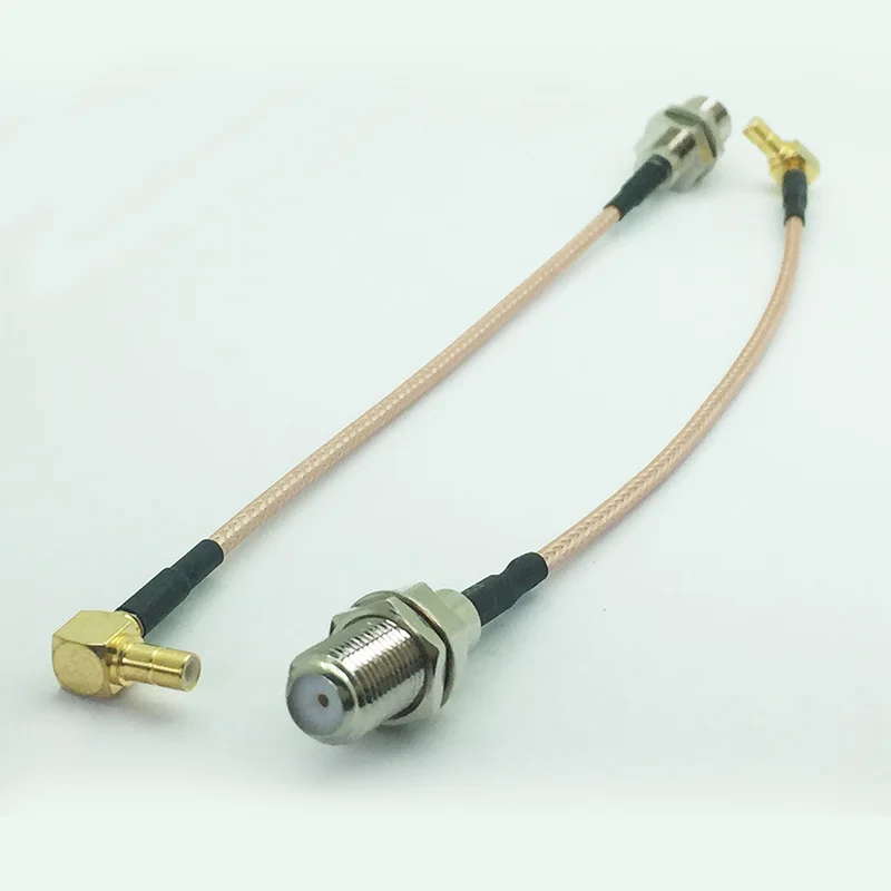 2pcslot F Female Jack to SMB Male Right Angle RG316 Pigtail Cable Extension Cable 15CM 6 Jumper Cord (2)