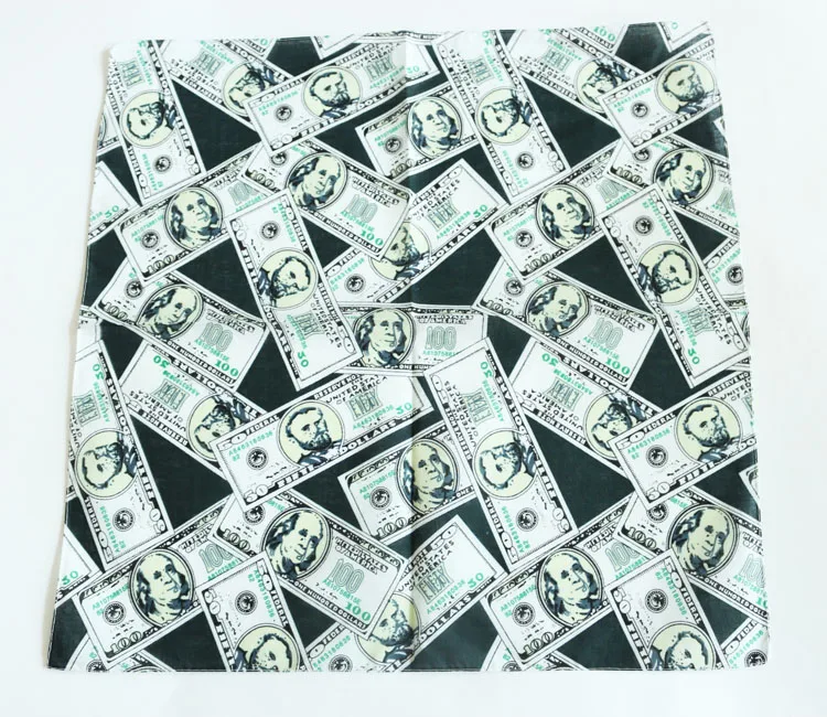 

Cotton Pocket Squares Dollar Bandanas Men Handkerchief Neckerchief Women Headscarf SUJASANMY TJ9032