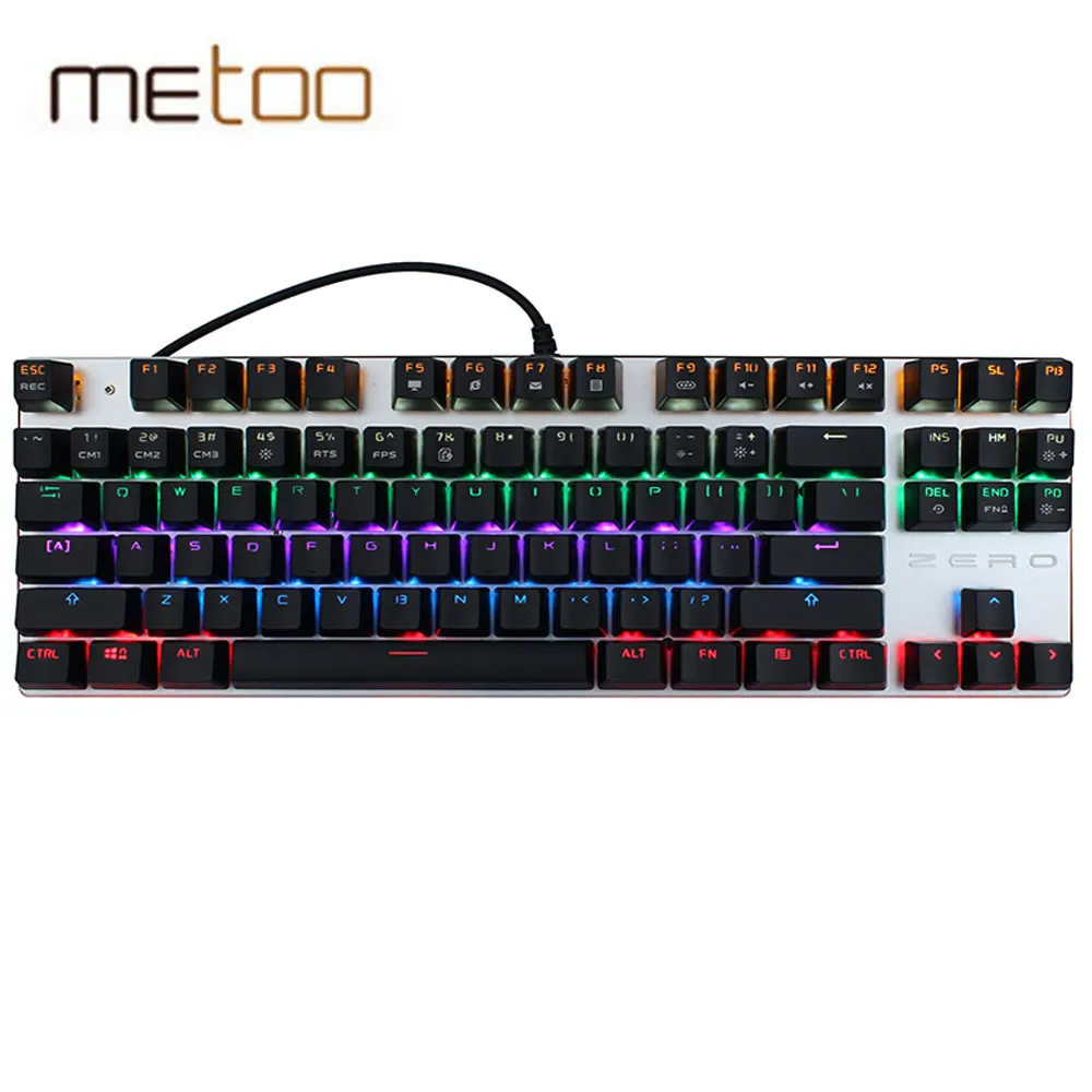 Metoo Zero Gaming Wired Mechanical Keyboard 104/87 Keys Backlight Blue ...