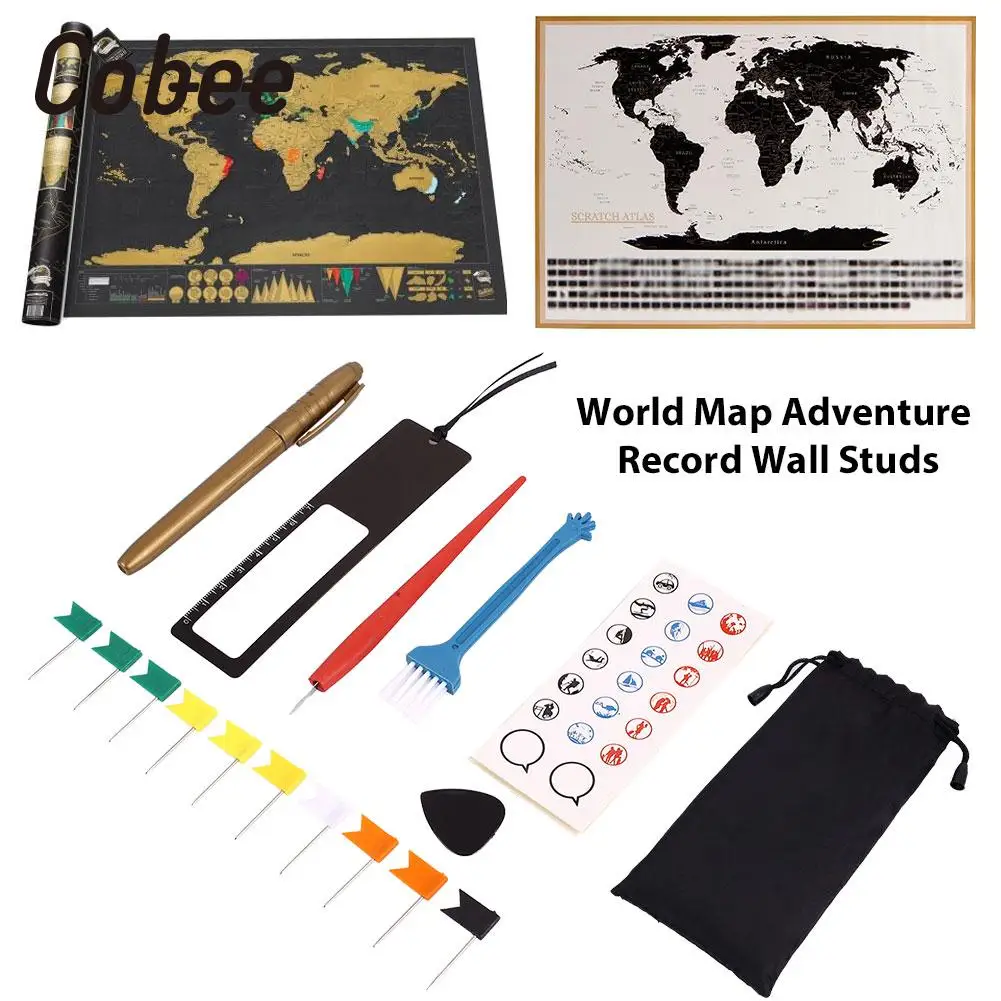 

8pcs/Bag Diy Scratch Pen Set Markers Stickers for Scratch Map Educational World Maps Novelty Premium