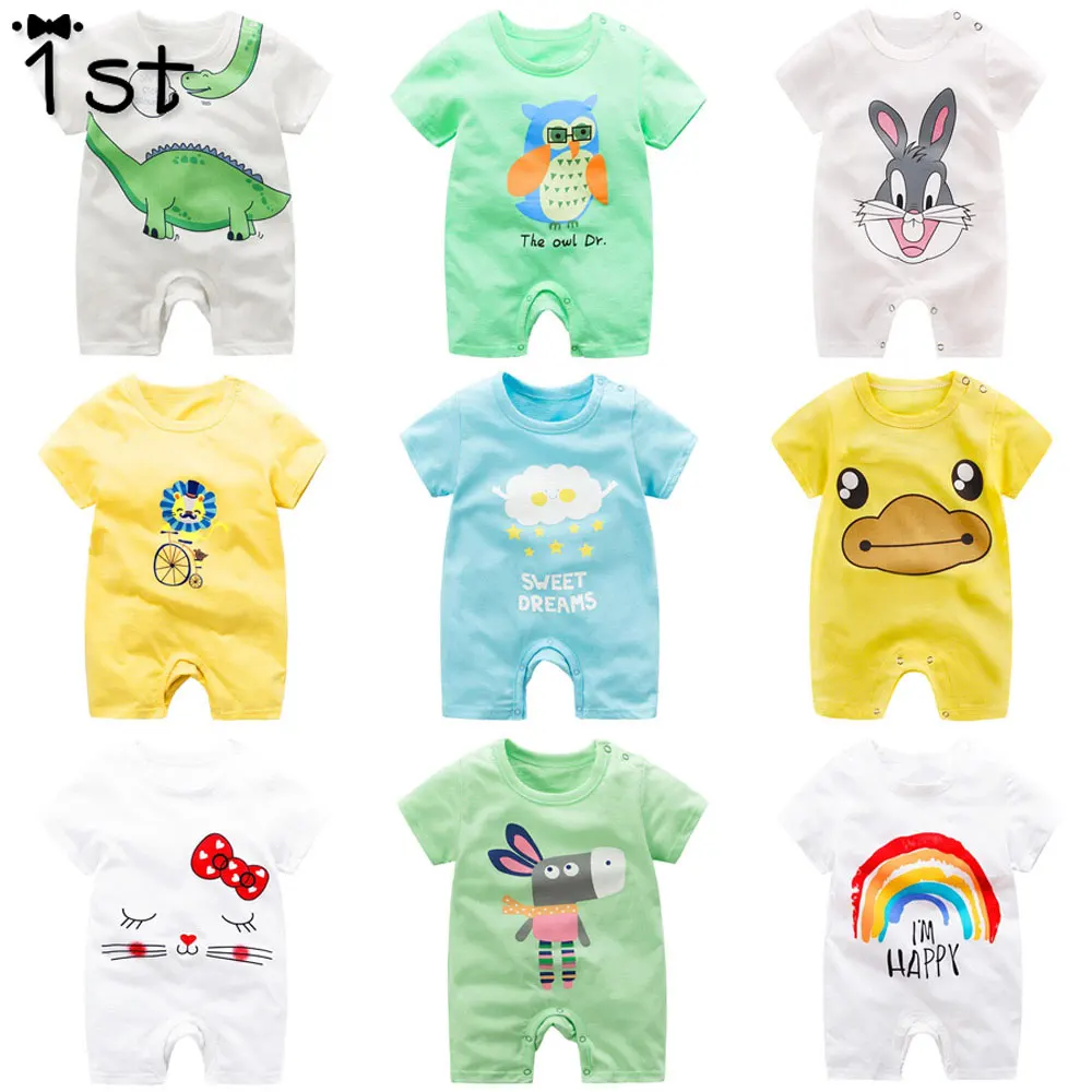 طفل الملابس 100% القطن للجنسين السروال القصير طفل رضيع الفتيات قصيرة الأكمام الصيف الكرتون طفل لطيف الملابس طفل الملابس 100% القطن للجنسين السروال القصير طفل رضيع الفتيات قصيرة الأكمام الصيف الكرتون طفل لطيف الملابس