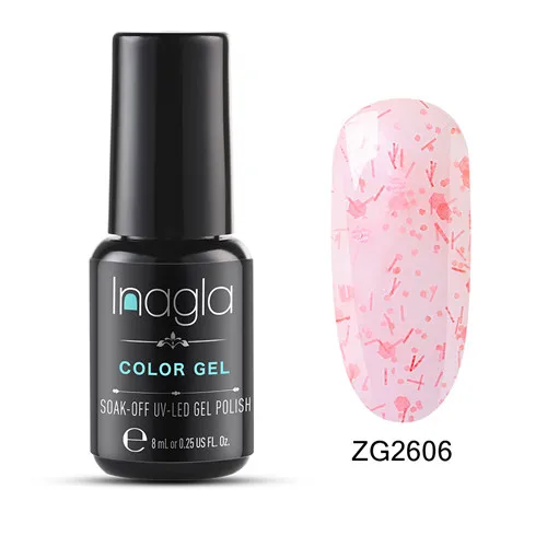 Inagla 8 мл Сияющий Блеск Bling Pearl paint Гель-лак для нейл-арта замачиваемый УФ светодиодный Гель-лак для ногтей маникюрный лак - Цвет: ZG2606