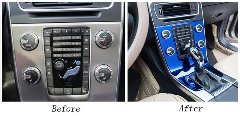 Автомобильный Стайлинг внутренняя отделка кондиционера CD панель управления декоративные наклейки Чехлы для volvo S60- авто аксессуары