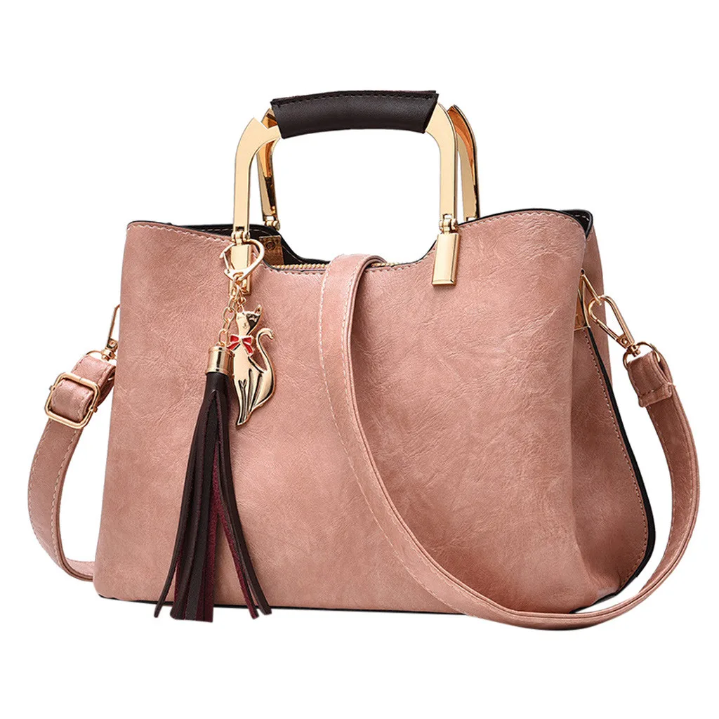 

Women Leather bag ladies Luxury handbag Designer Pink handbags Simple Pure Color Single Shoulder Messenger Bags Fashion Casual